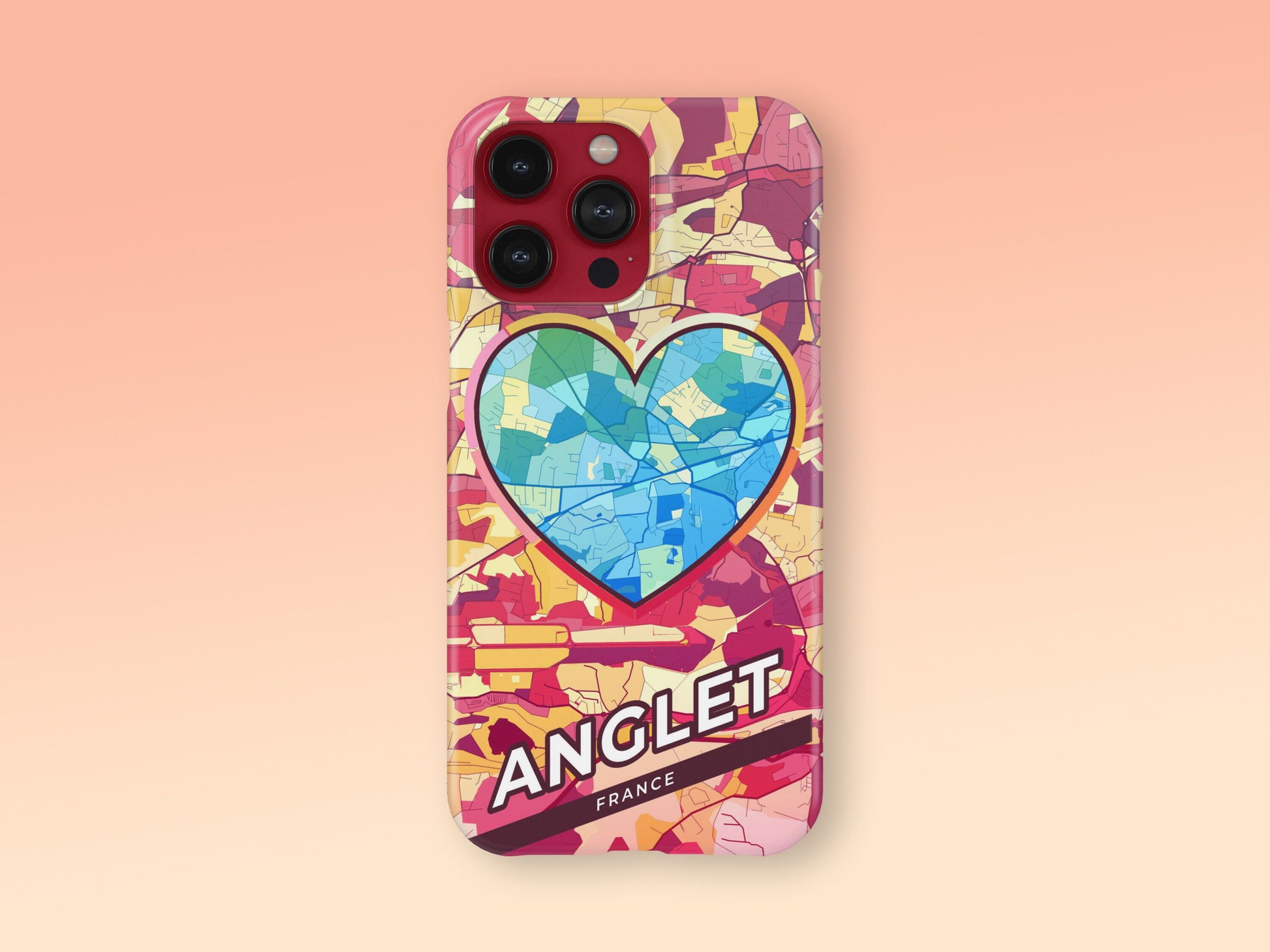 Anglet France slim phone case with colorful icon. Birthday, wedding or housewarming gift. Couple match cases. 2