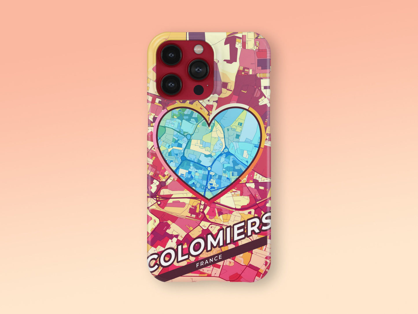 Colomiers France slim phone case with colorful icon. Birthday, wedding or housewarming gift. Couple match cases. 2