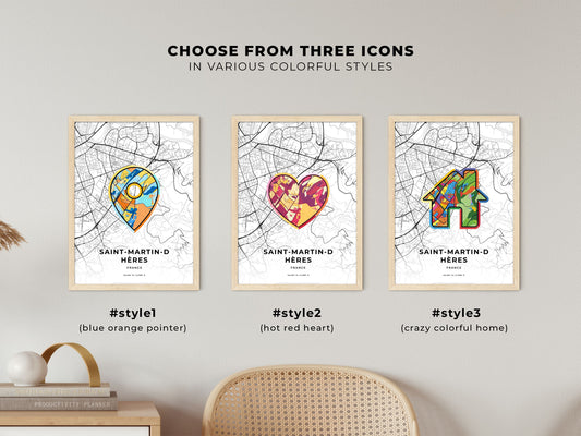 Saint-Martin-D Hères France maps with colorful icons