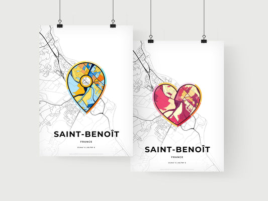 Saint-Benoît France art print for couples