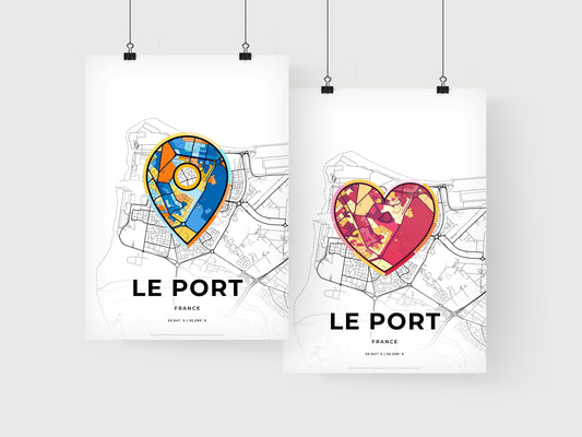 Le Port France art print for couples