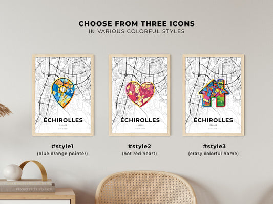 Échirolles France maps with colorful icons