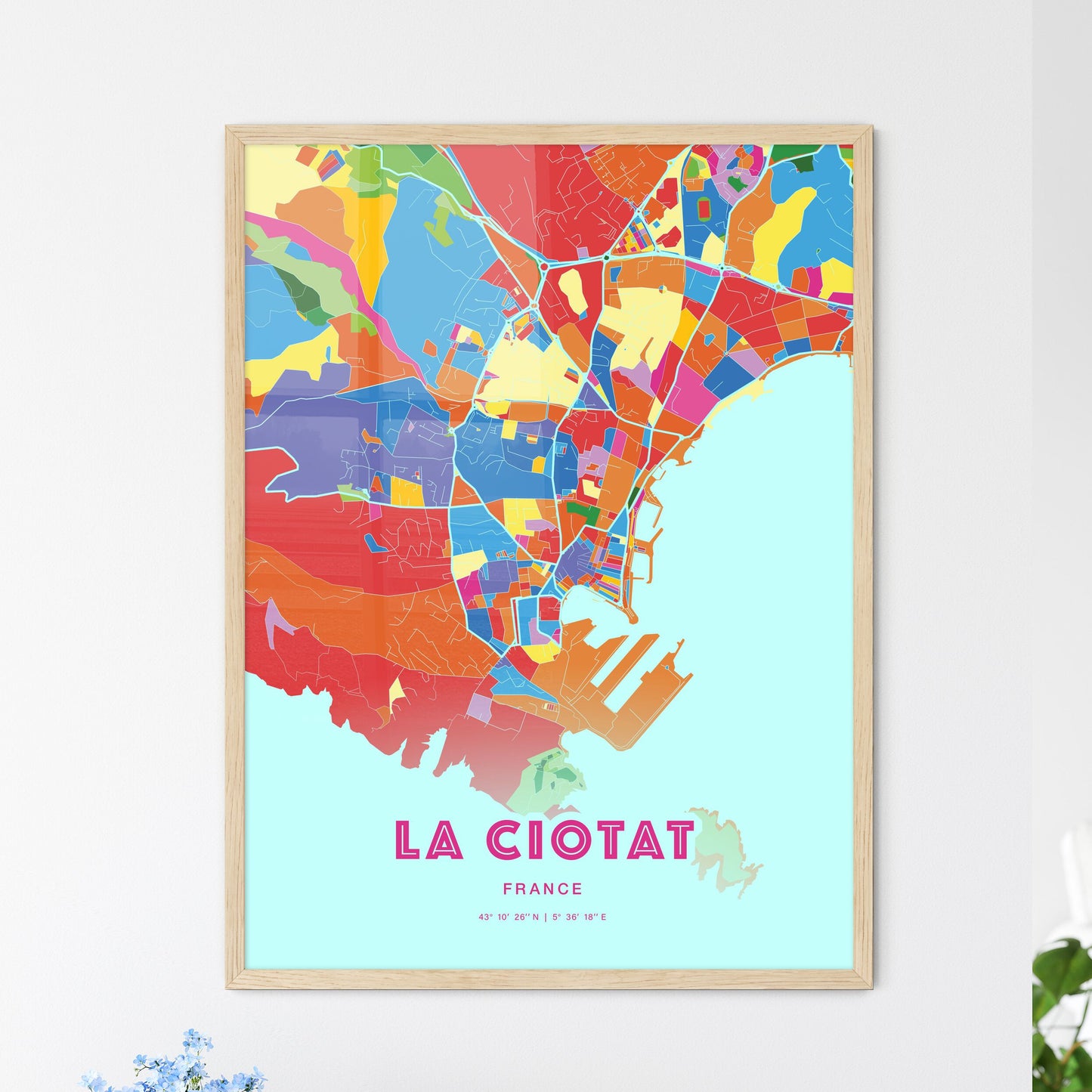 Colorful LA CIOTAT FRANCE Fine Art Map Crazy Colors