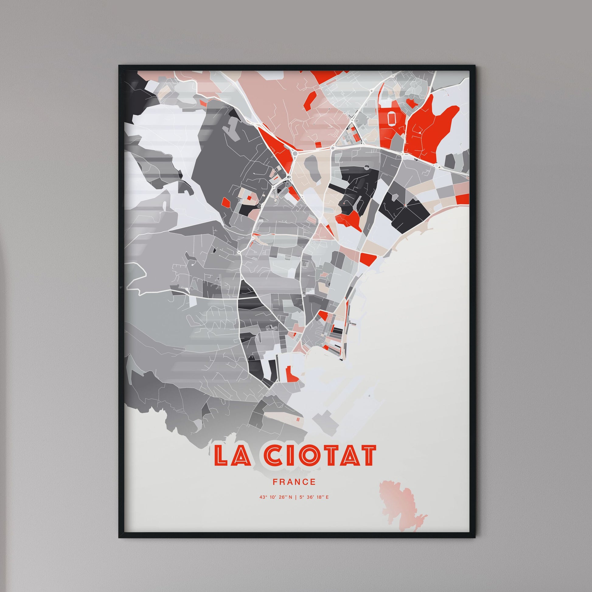 Colorful LA CIOTAT FRANCE Fine Art Map Modern