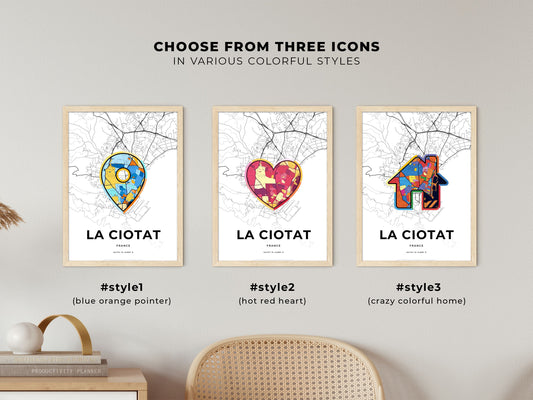 La Ciotat France maps with colorful icons