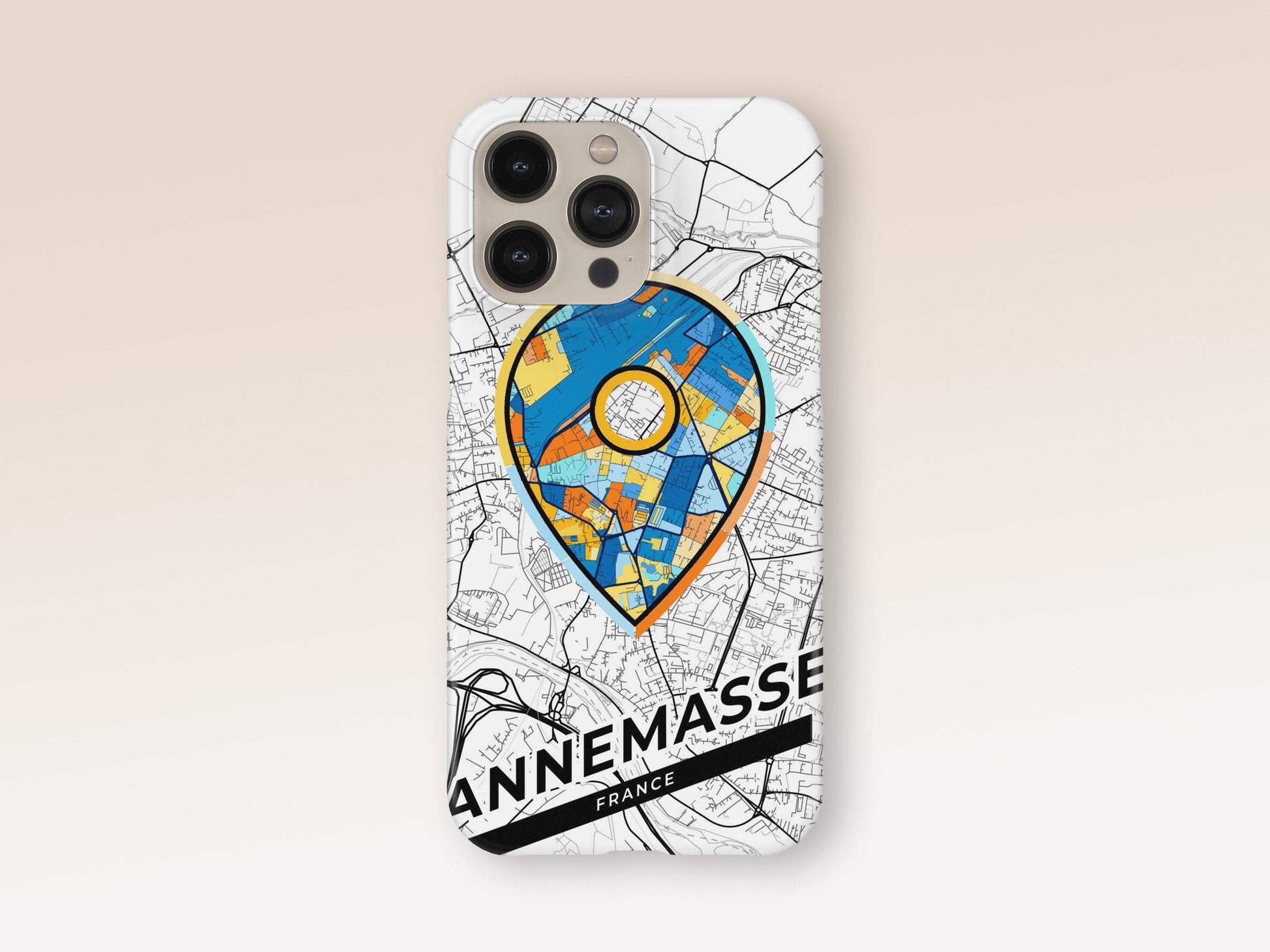 Annemasse France slim phone case with colorful icon. Birthday, wedding or housewarming gift. Couple match cases. 1
