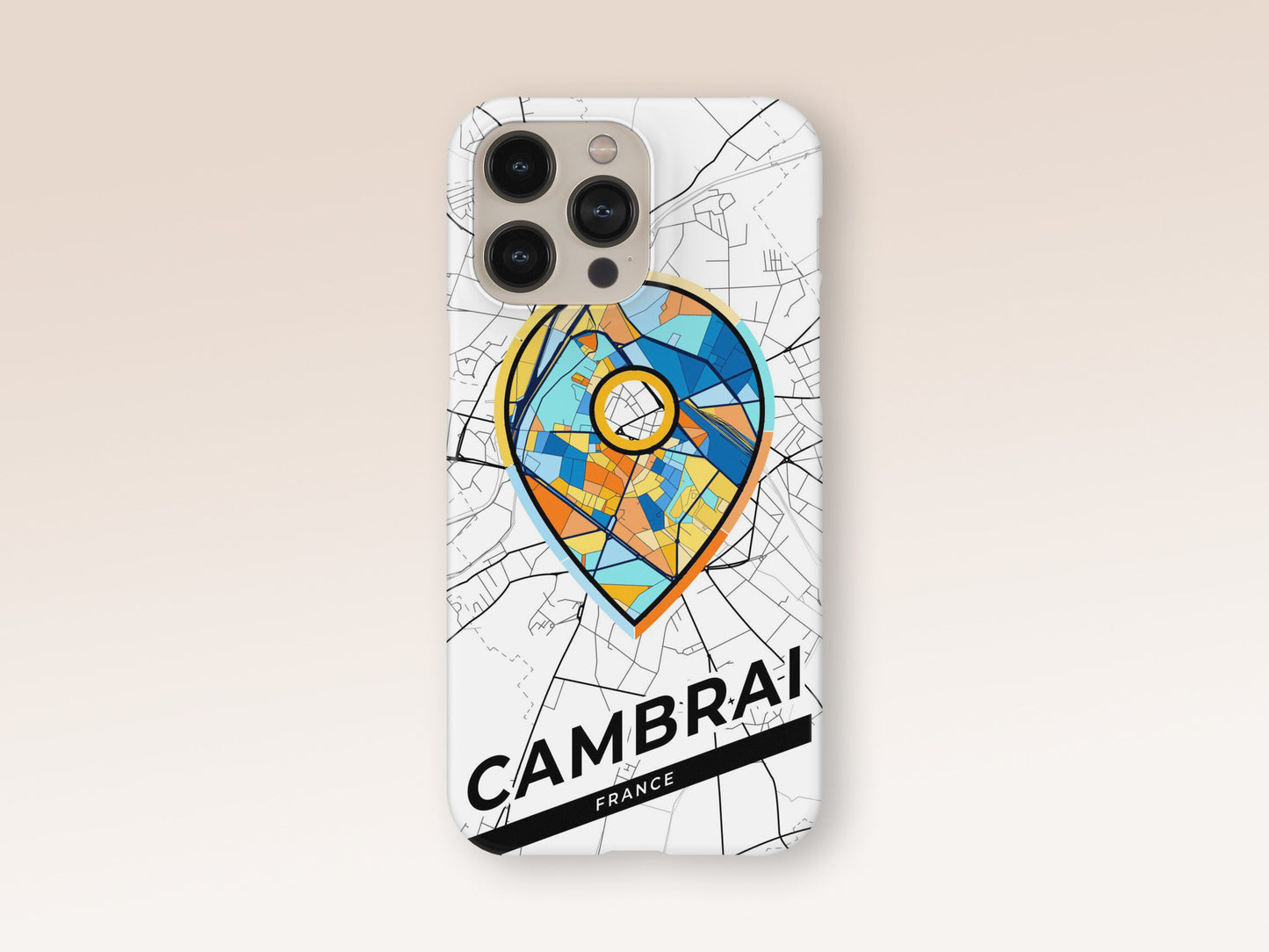 Cambrai France slim phone case with colorful icon. Birthday, wedding or housewarming gift. Couple match cases. 1