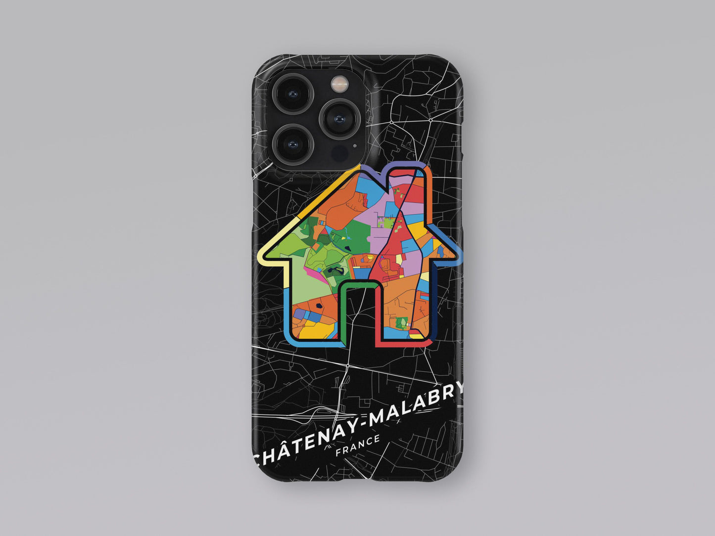 Châtenay-Malabry France slim phone case with colorful icon. Birthday, wedding or housewarming gift. Couple match cases. 3