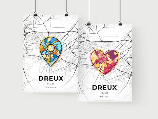 Dreux France art print for couples
