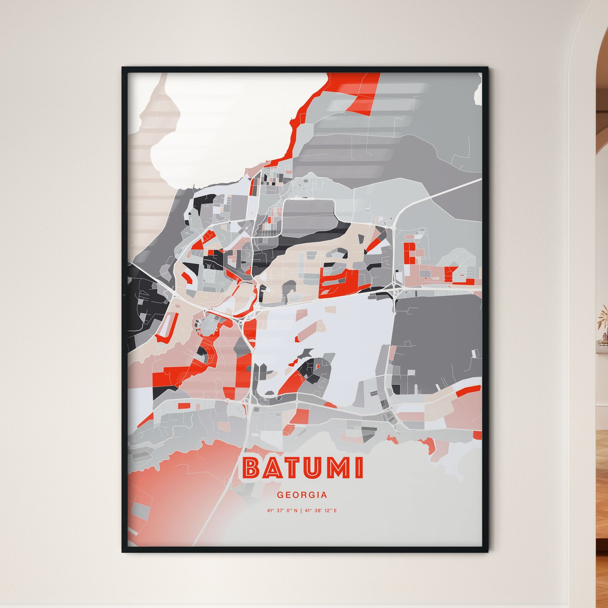 Colorful BATUMI GEORGIA Fine Art Map Modern