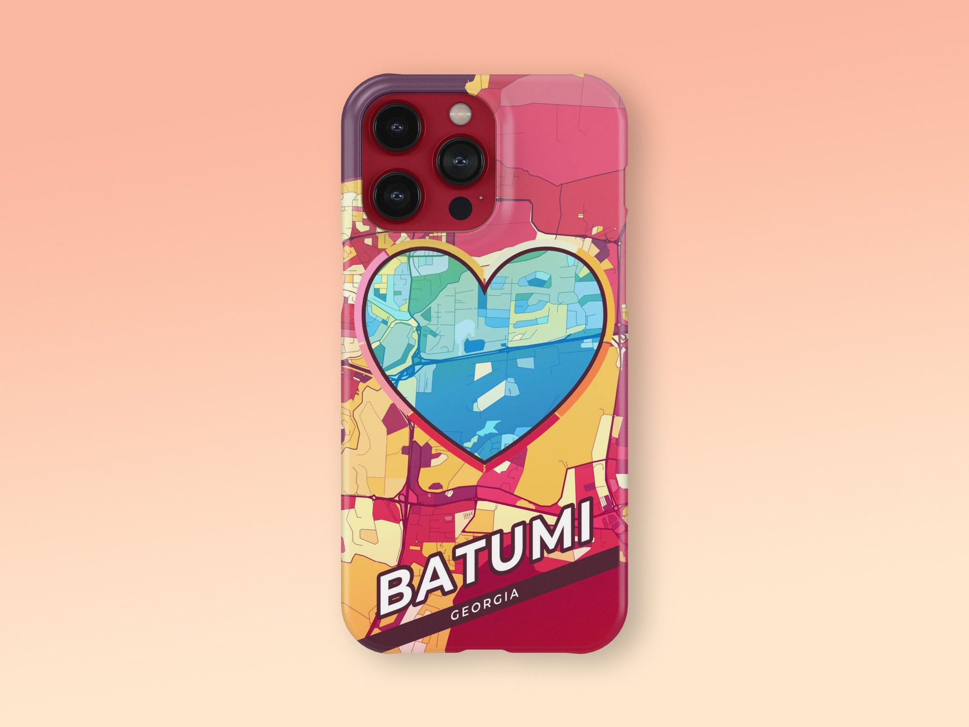 Batumi Georgia slim phone case with colorful icon. Birthday, wedding or housewarming gift. Couple match cases. 2
