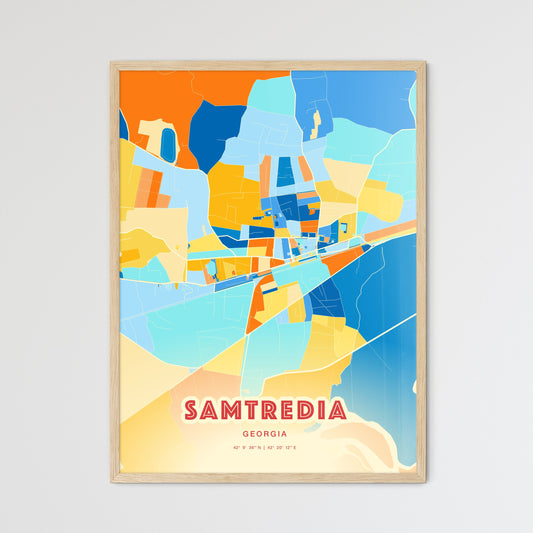 Colorful SAMTREDIA GEORGIA Fine Art Map Blue Orange