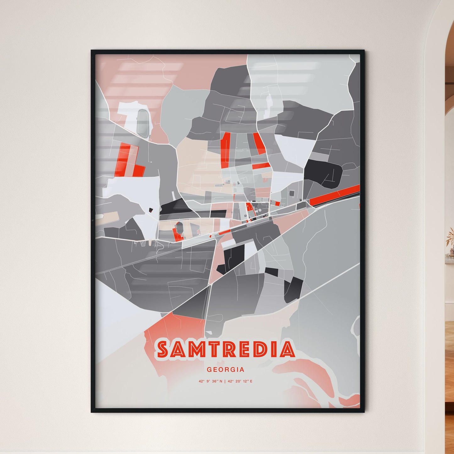 Colorful SAMTREDIA GEORGIA Fine Art Map Modern