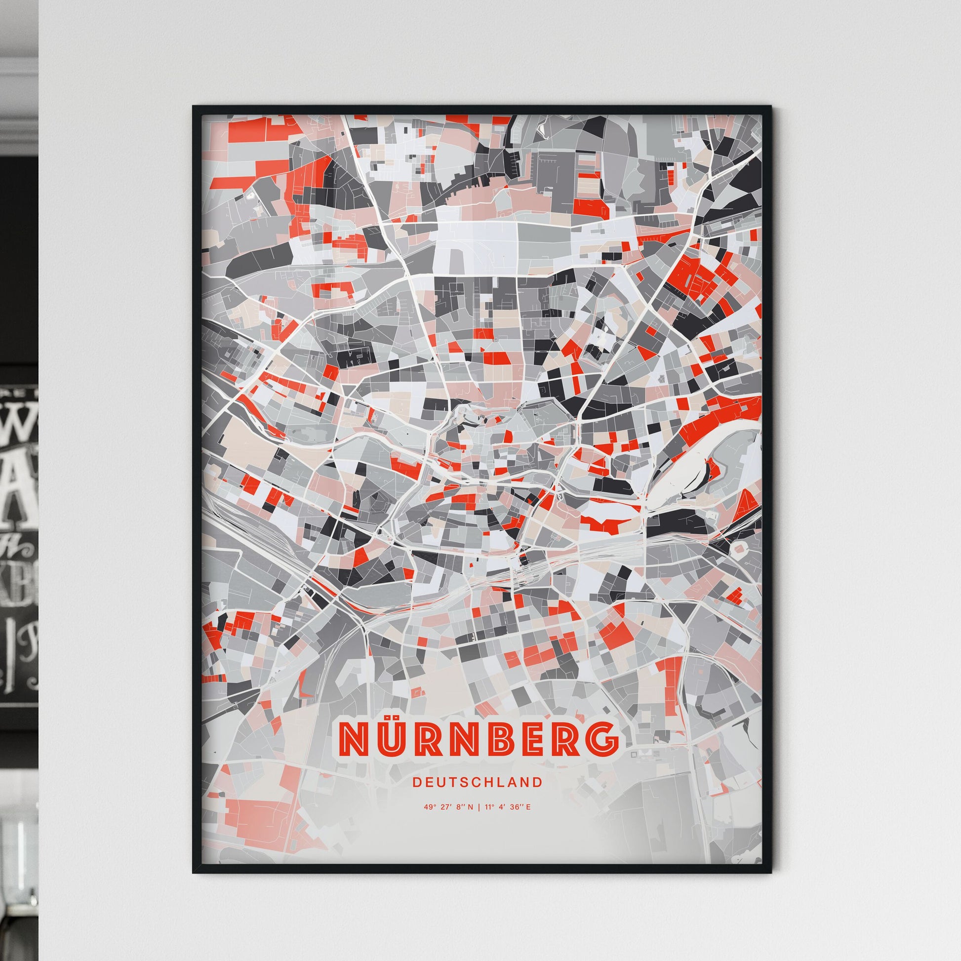 Colorful NURNBERG GERMANY Fine Art Map Modern