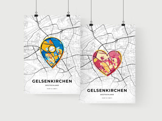 Gelsenkirchen Germany art print for couples