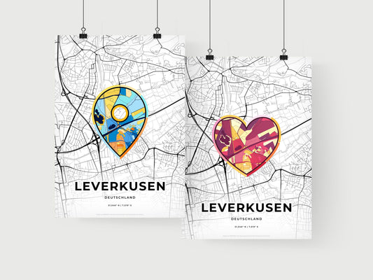 Leverkusen Germany art print for couples