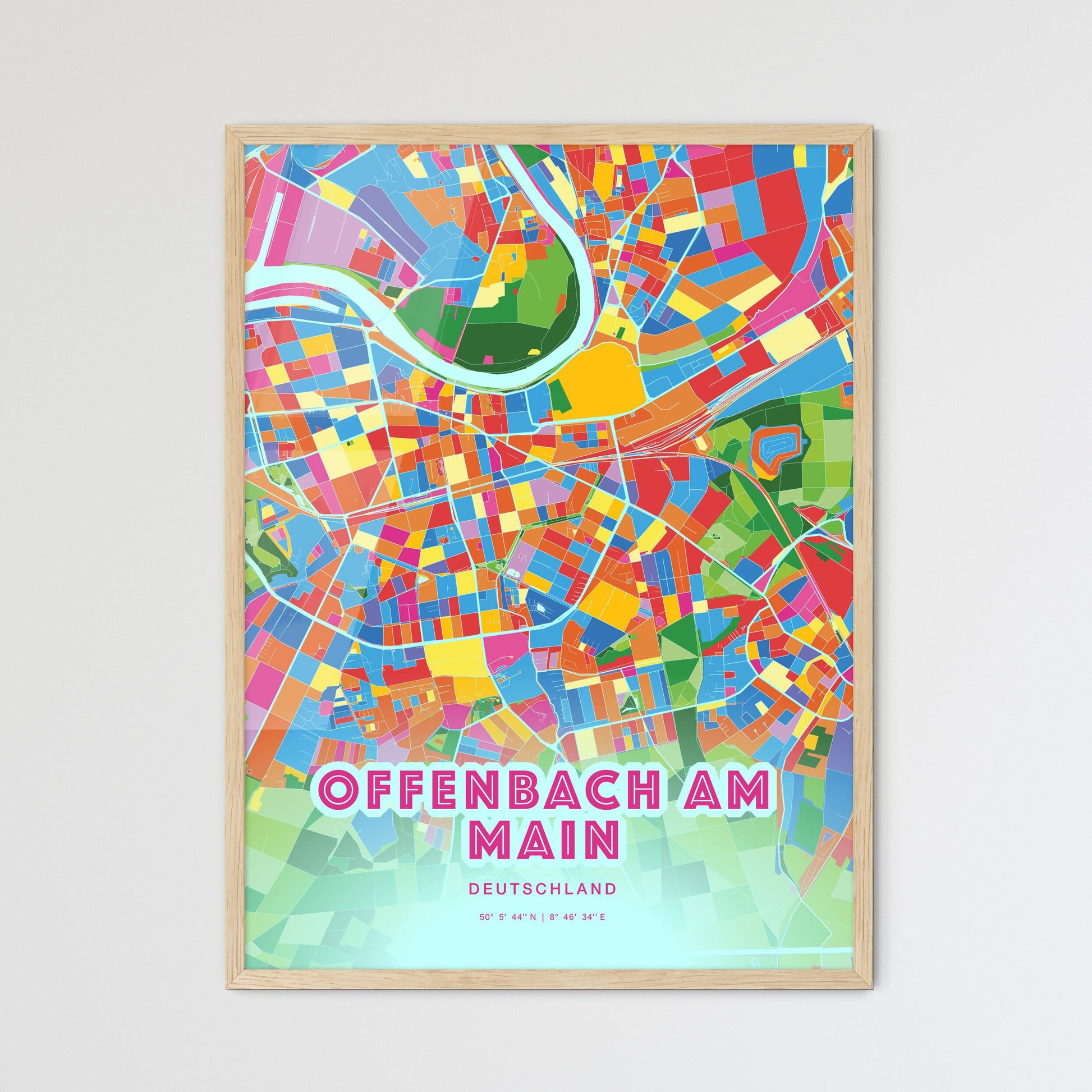 Colorful OFFENBACH AM MAIN GERMANY Fine Art Map Crazy Colors