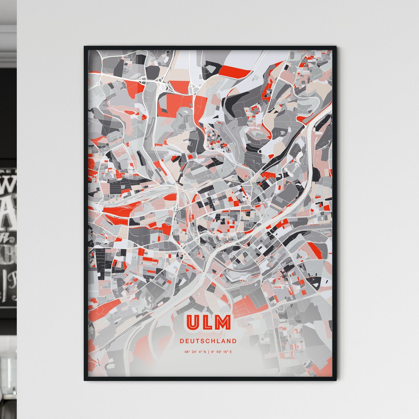 Colorful ULM GERMANY Fine Art Map Modern