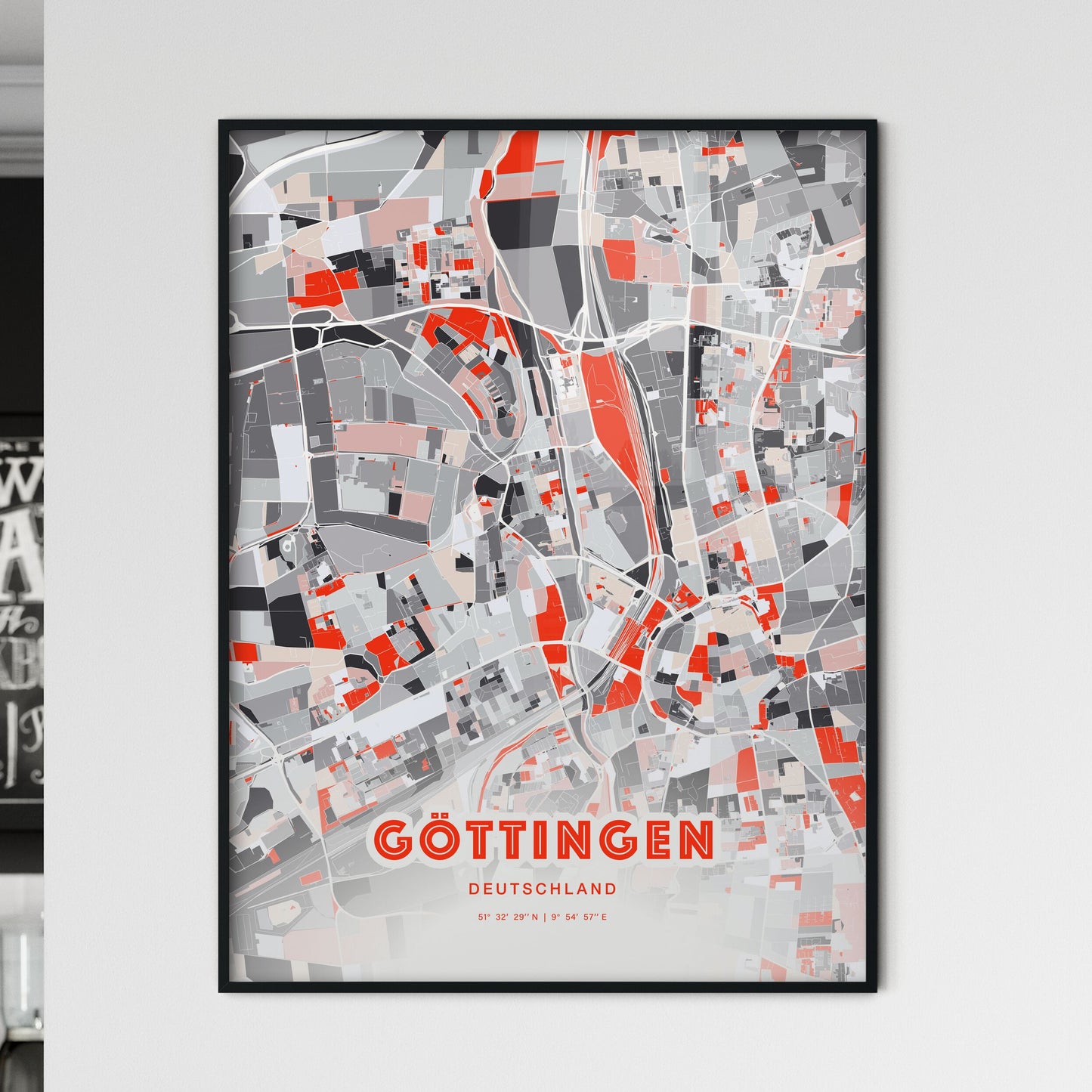 Colorful GOTTINGEN GERMANY Fine Art Map Modern