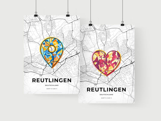 Reutlingen Germany art print for couples