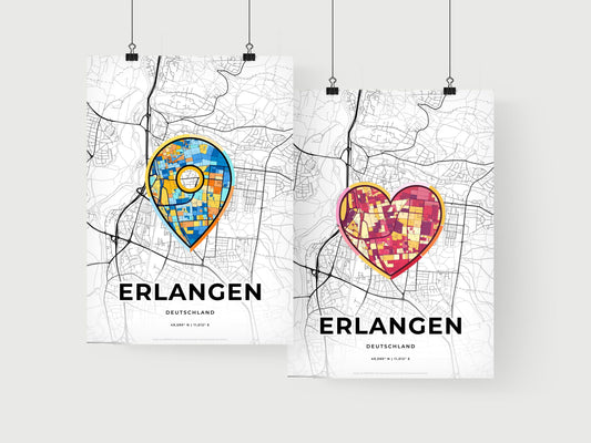 Erlangen Germany art print for couples
