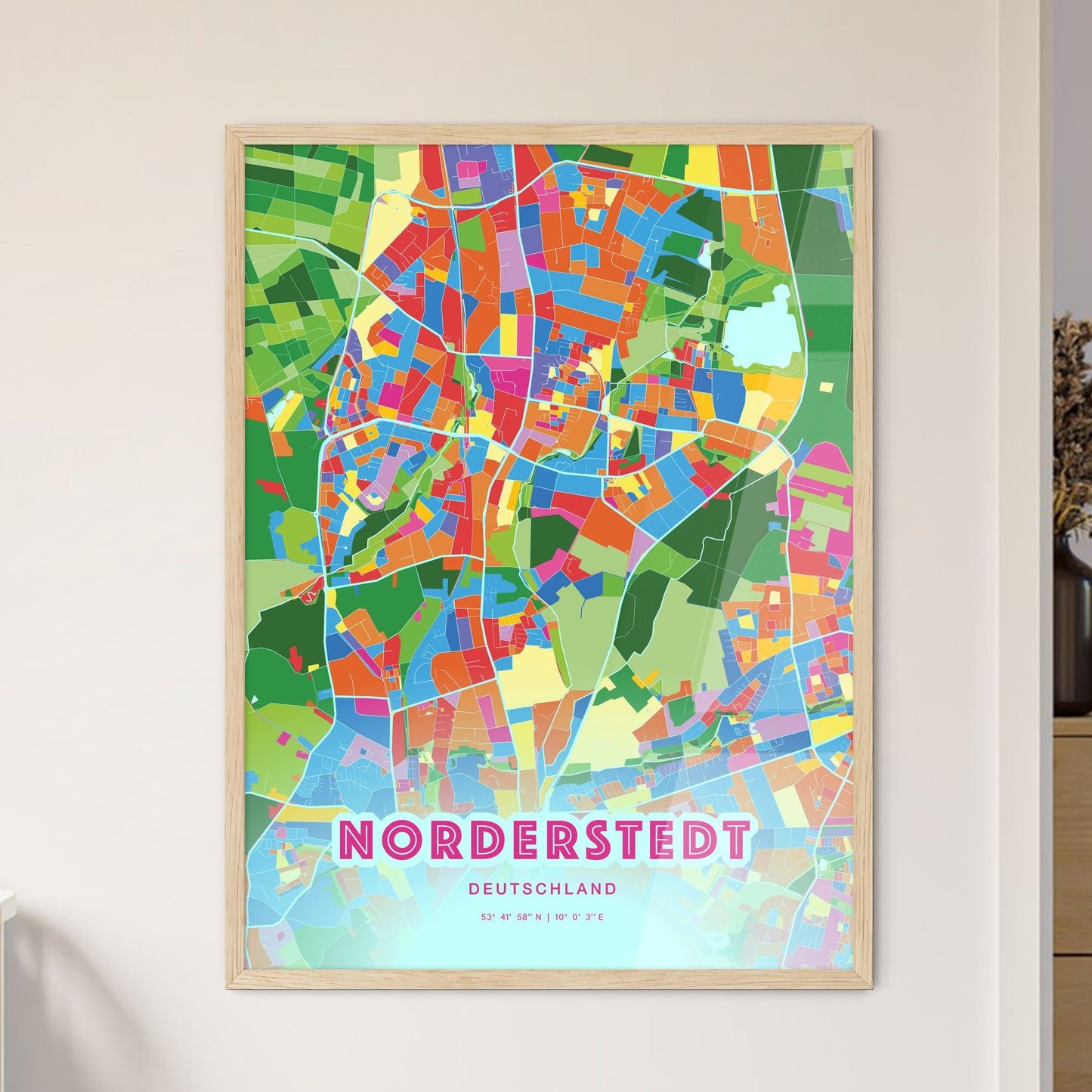 Colorful NORDERSTEDT GERMANY Fine Art Map Crazy Colors