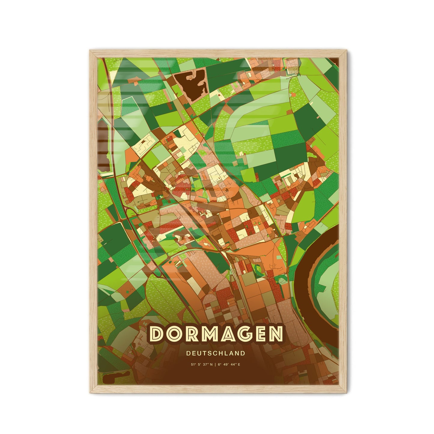 Colorful DORMAGEN GERMANY Fine Art Map Farmhouse