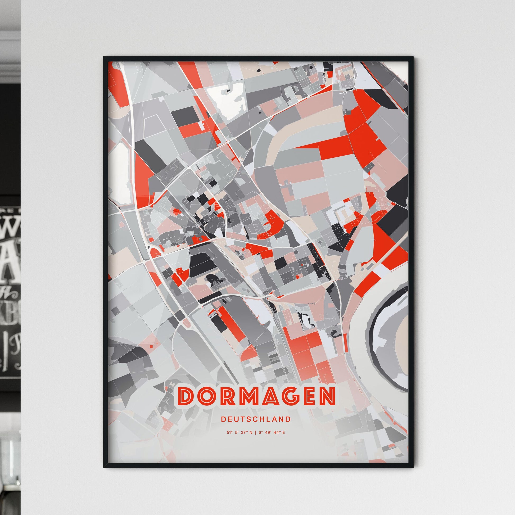 Colorful DORMAGEN GERMANY Fine Art Map Modern