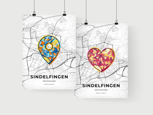 Sindelfingen Germany art print for couples