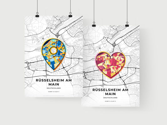 Russelsheim Am Main Germany art print for couples