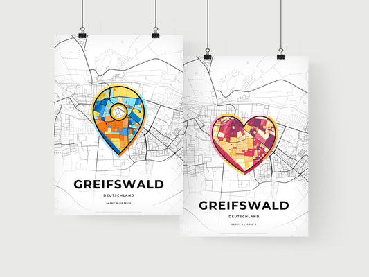 Greifswald Germany art print for couples