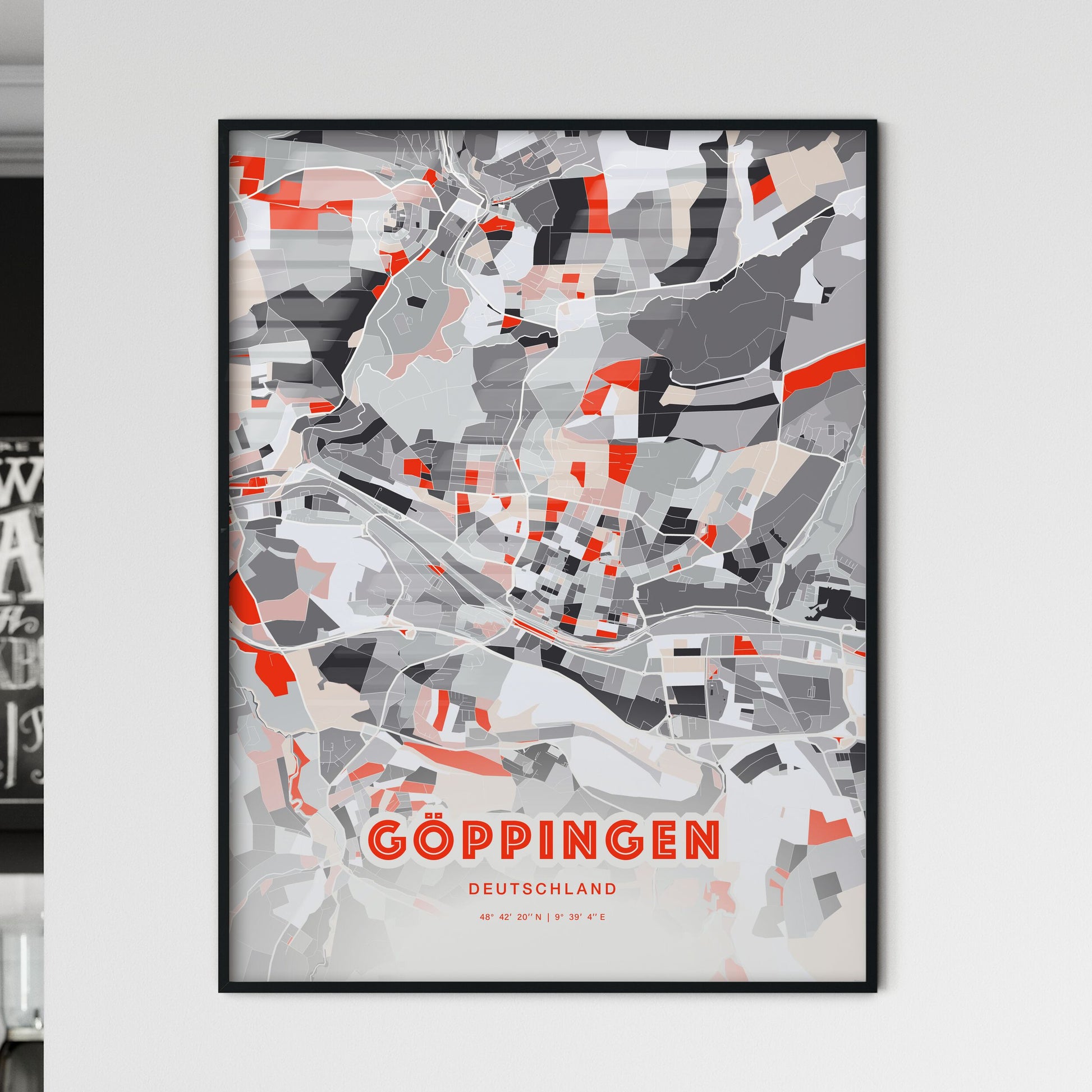 Colorful GOPPINGEN GERMANY Fine Art Map Modern