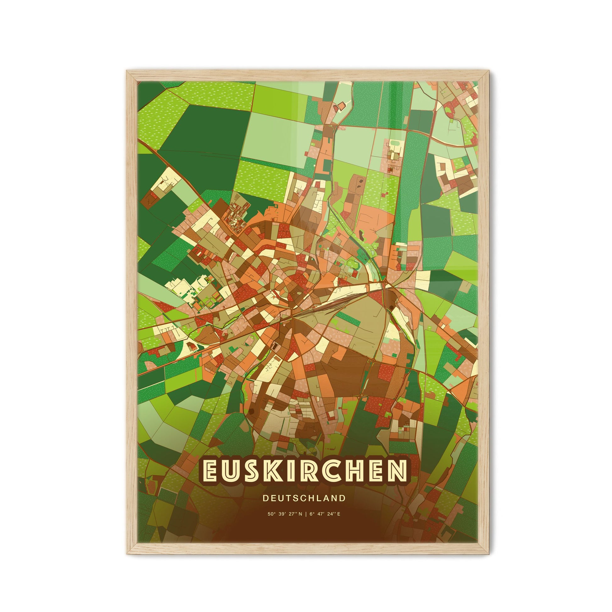 Colorful EUSKIRCHEN GERMANY Fine Art Map Farmhouse