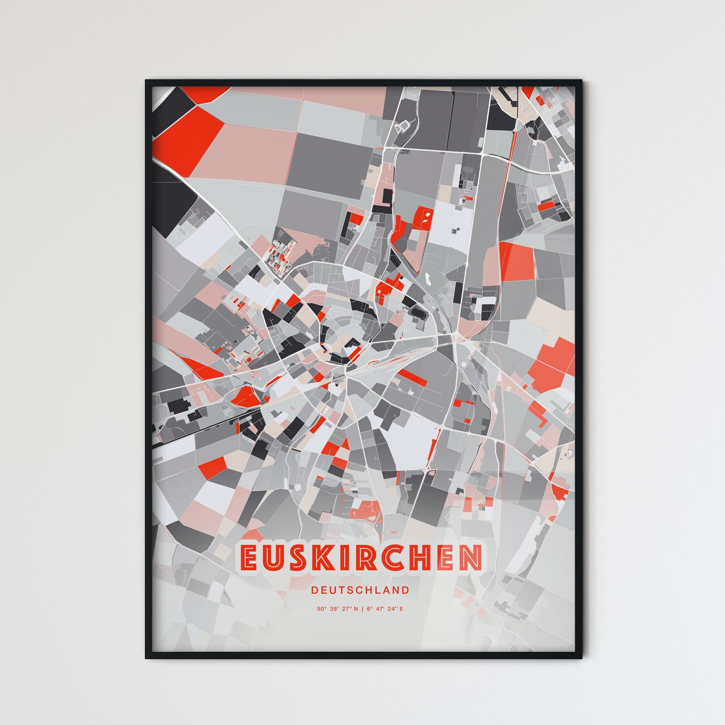 Colorful EUSKIRCHEN GERMANY Fine Art Map Modern