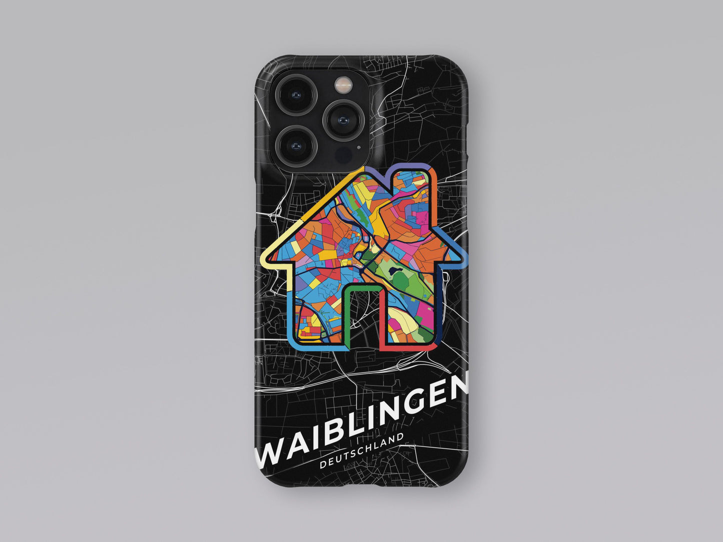 Waiblingen Deutschland slim phone case with colorful icon 3
