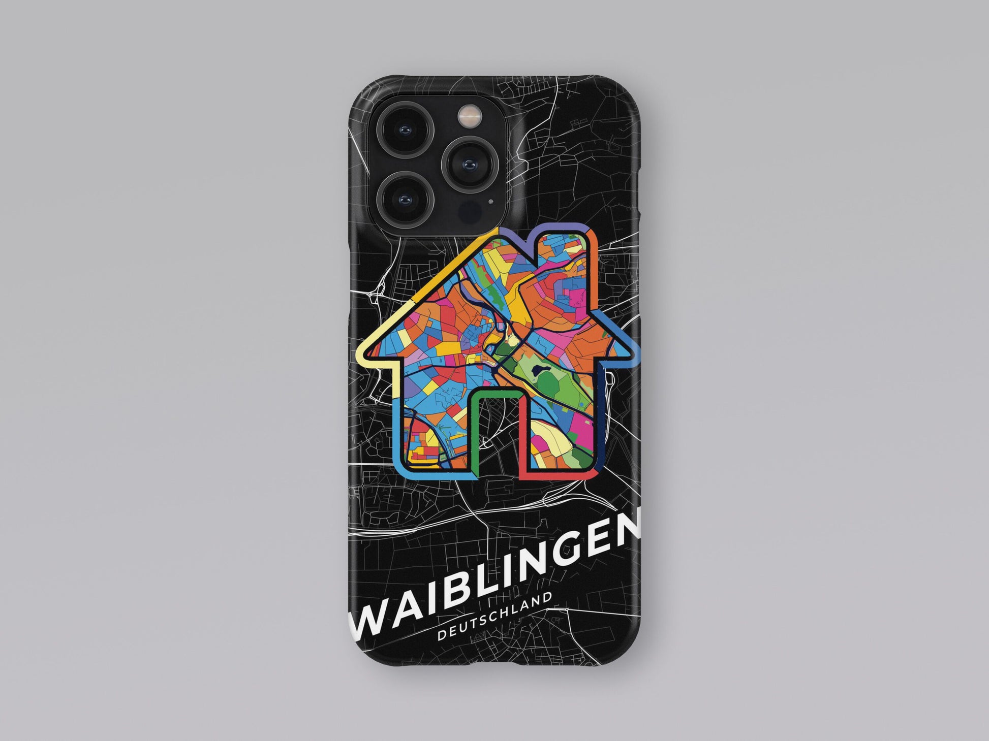 Waiblingen Deutschland slim phone case with colorful icon 3