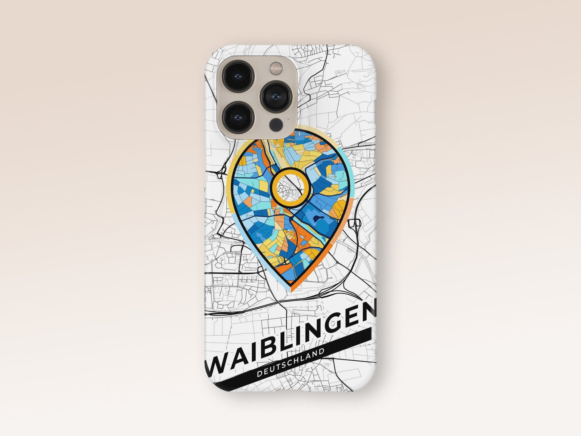 Waiblingen Deutschland slim phone case with colorful icon 1
