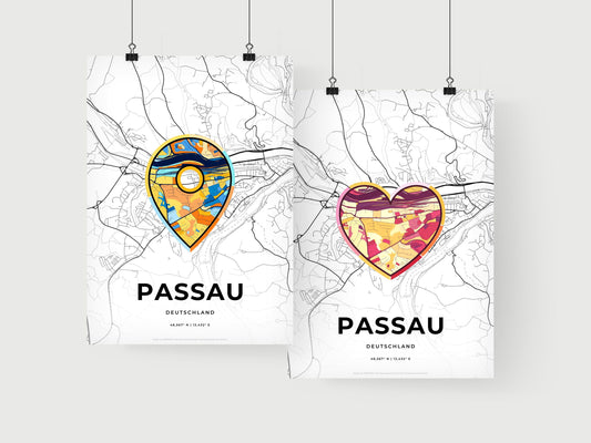 Passau Germany art print for couples