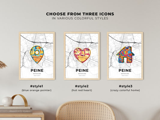 Peine Germany maps with colorful icons