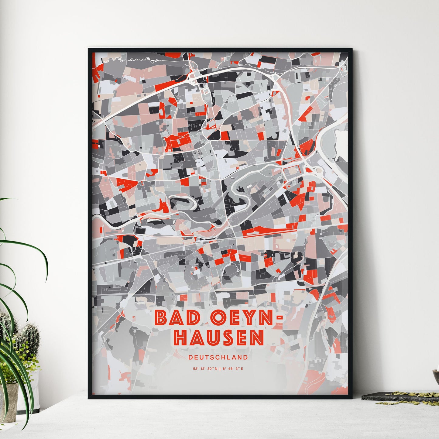 Colorful BAD OEYNHAUSEN GERMANY Fine Art Map Modern