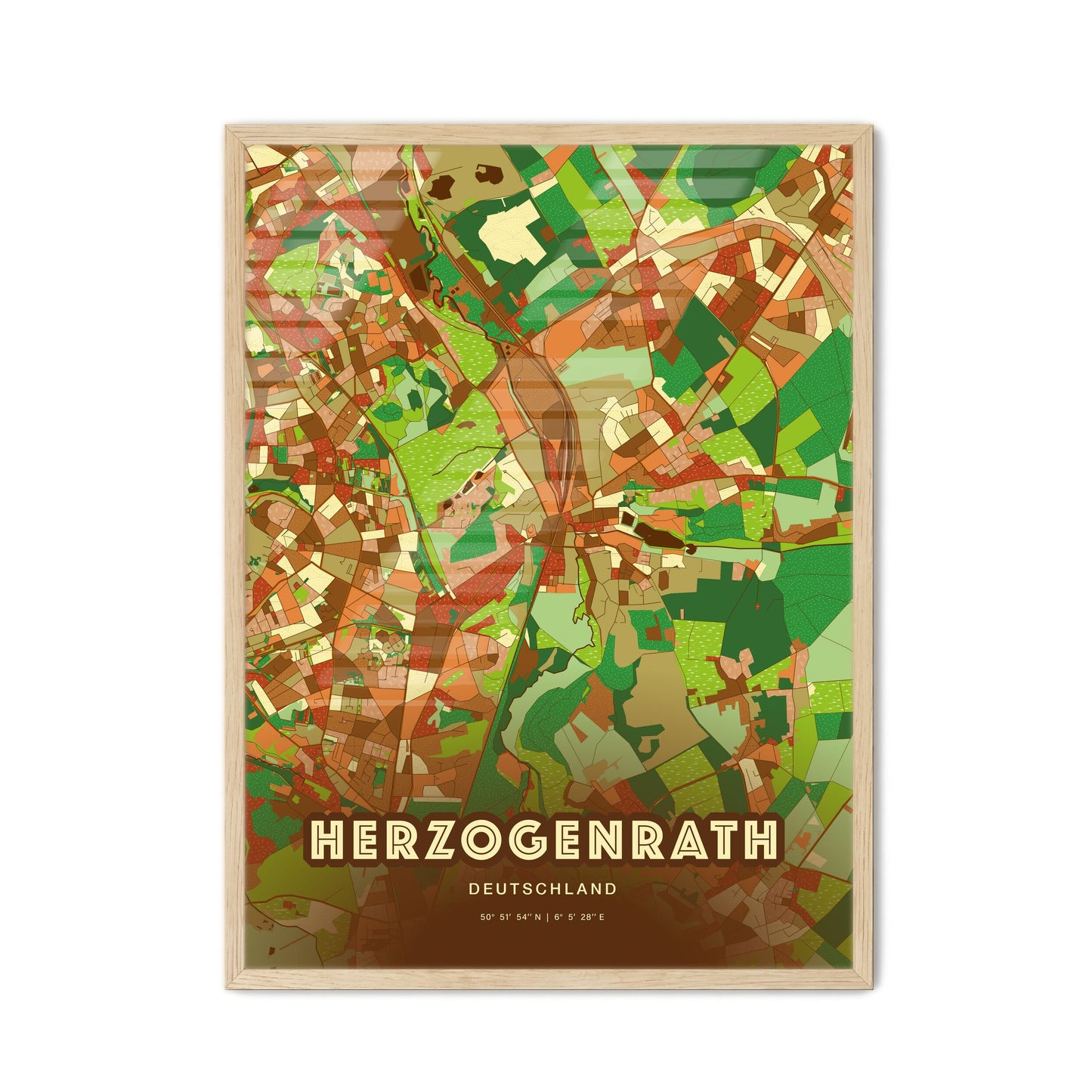 Colorful HERZOGENRATH GERMANY Fine Art Map Farmhouse