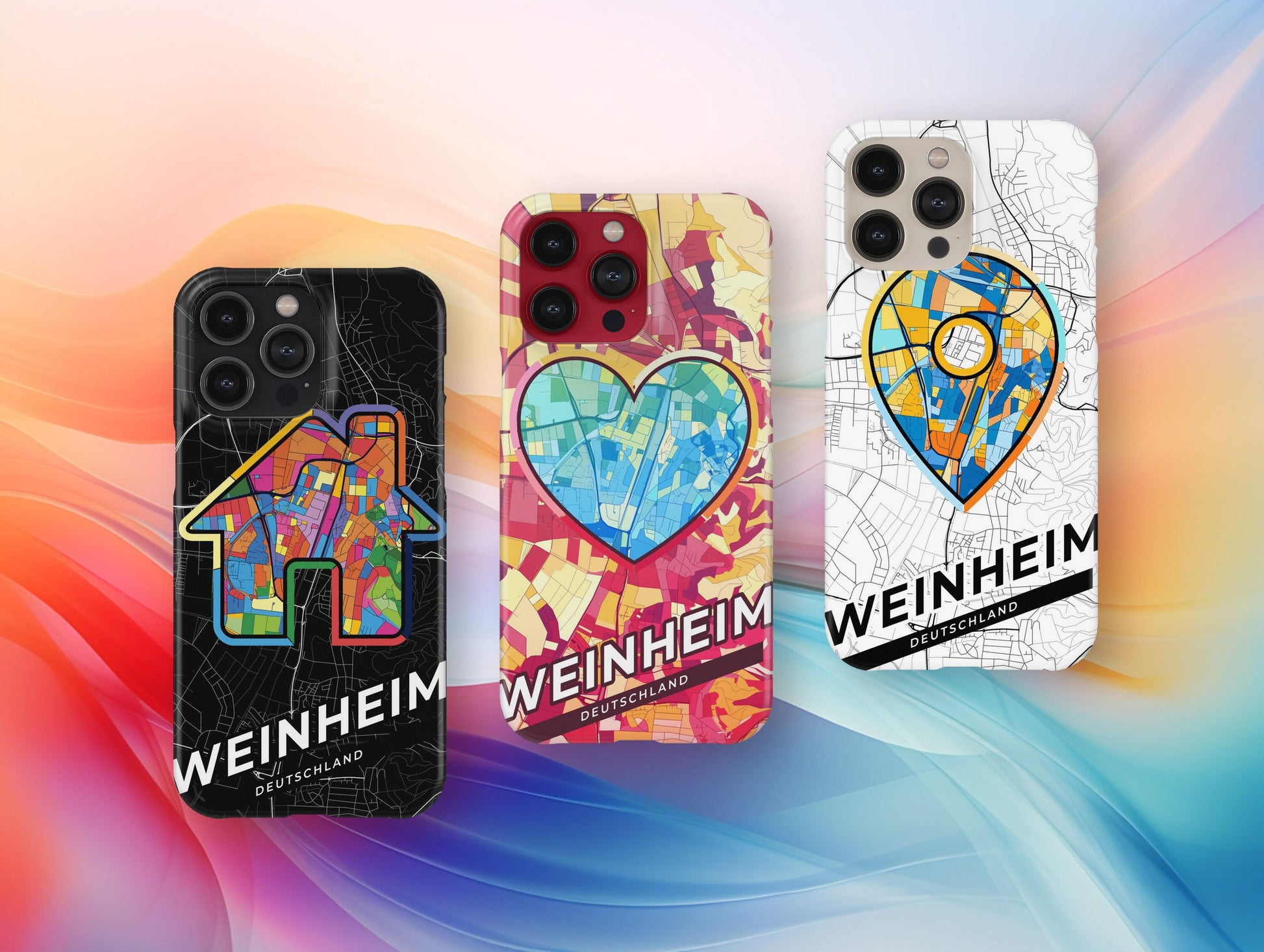 Weinheim Deutschland slim phone case with colorful icon