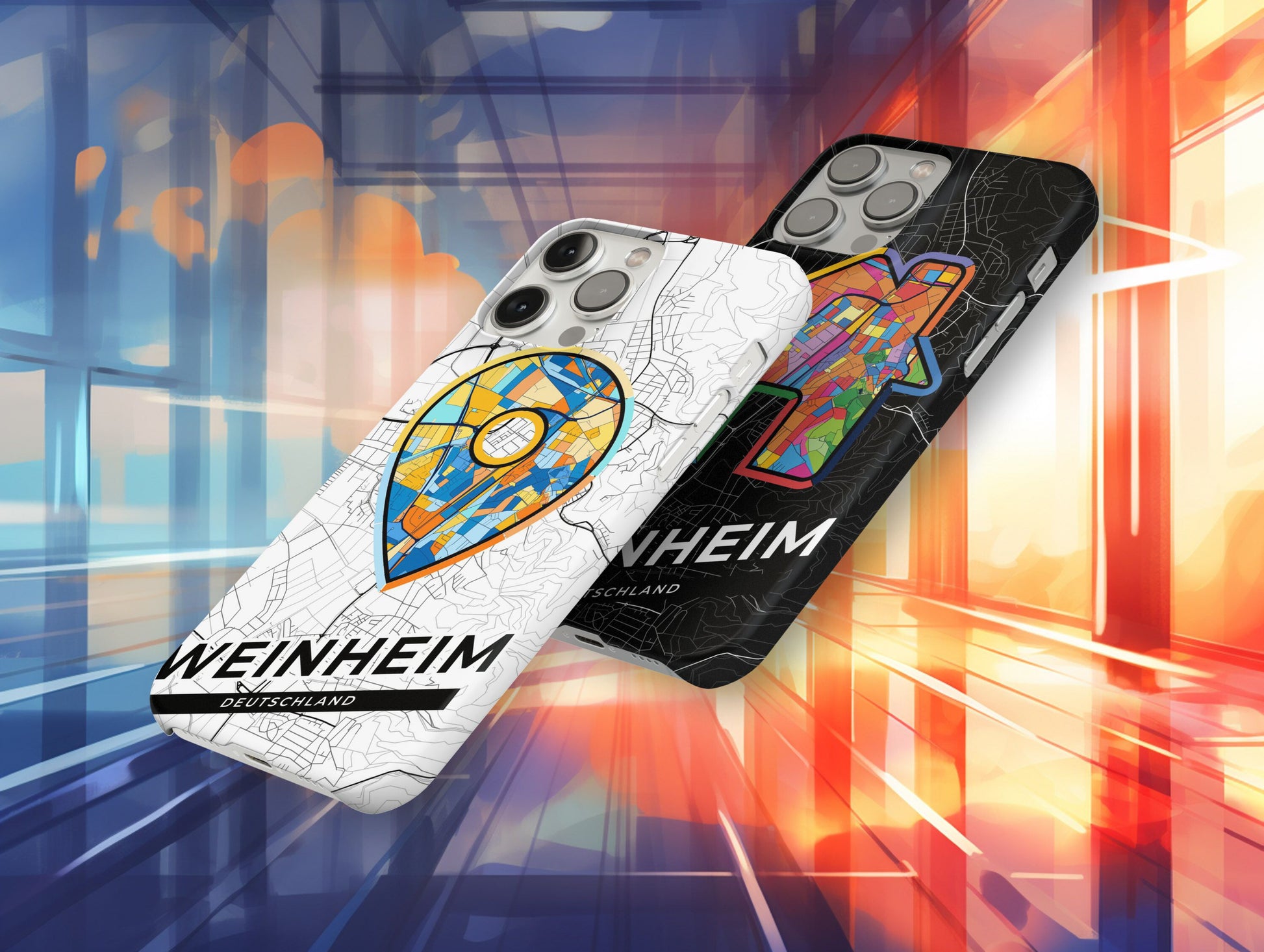 Weinheim Deutschland slim phone case with colorful icon