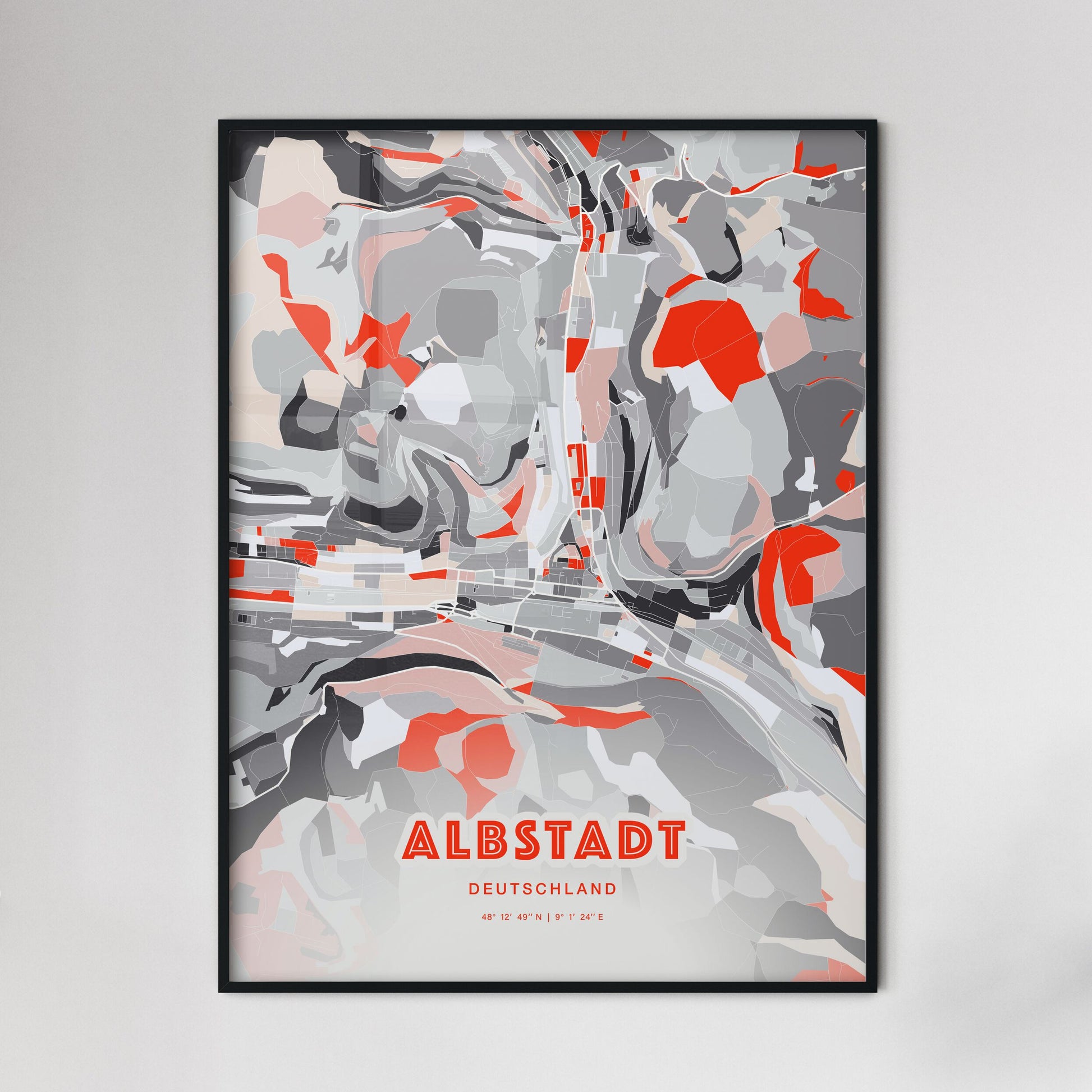 Colorful ALBSTADT GERMANY Fine Art Map Modern