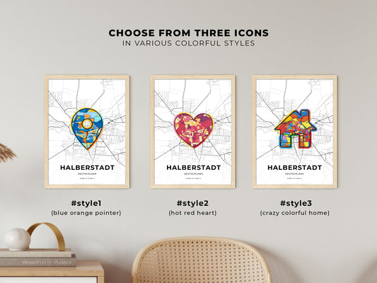Halberstadt Germany maps with colorful icons