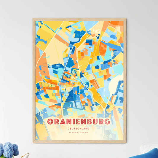 Colorful ORANIENBURG GERMANY Fine Art Map Blue Orange