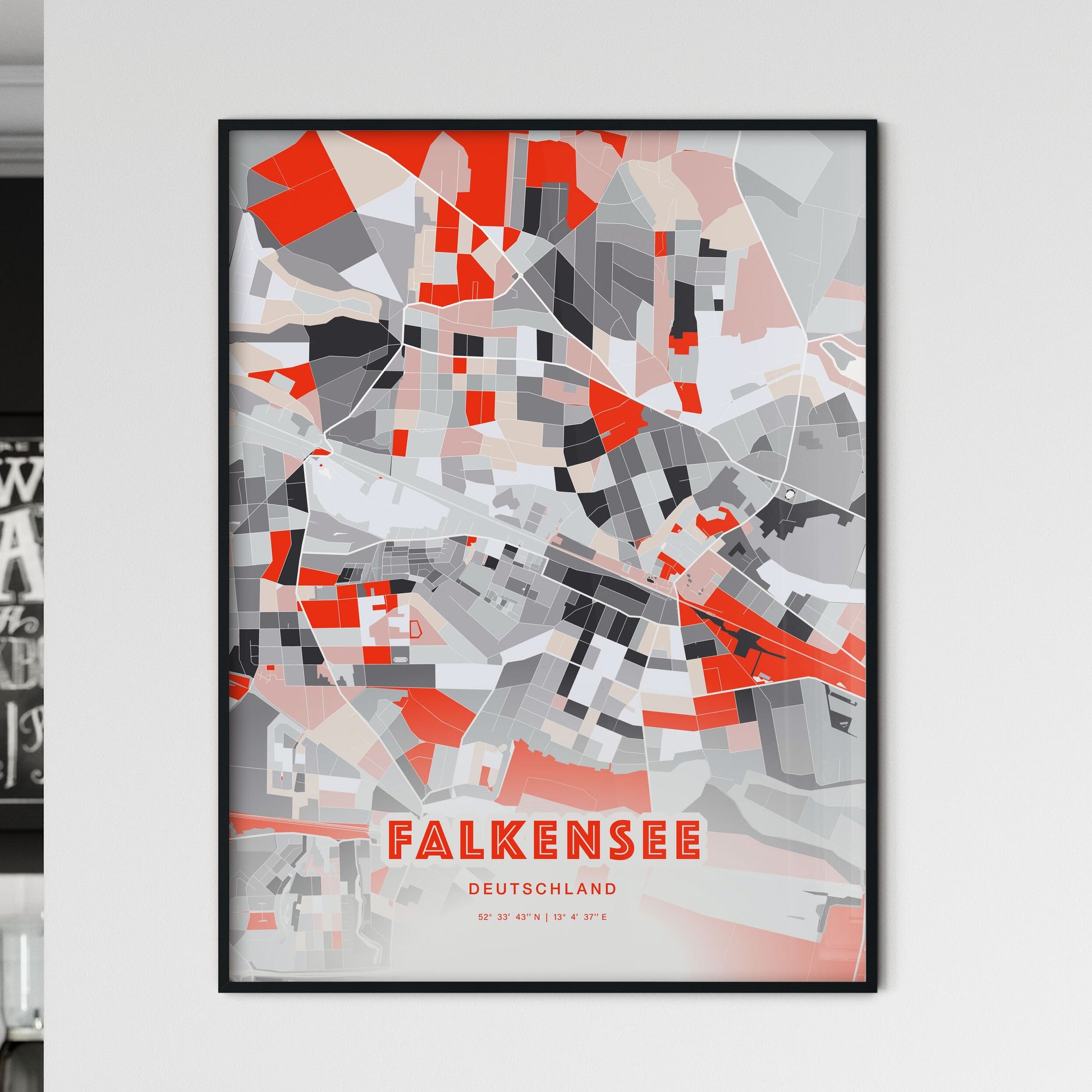 Colorful FALKENSEE GERMANY Fine Art Map Modern