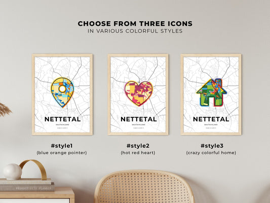 Nettetal Germany maps with colorful icons