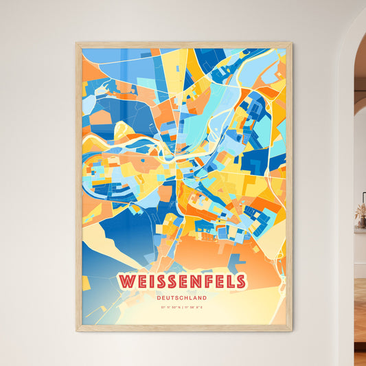 Colorful WEISSENFELS GERMANY Fine Art Map Blue Orange