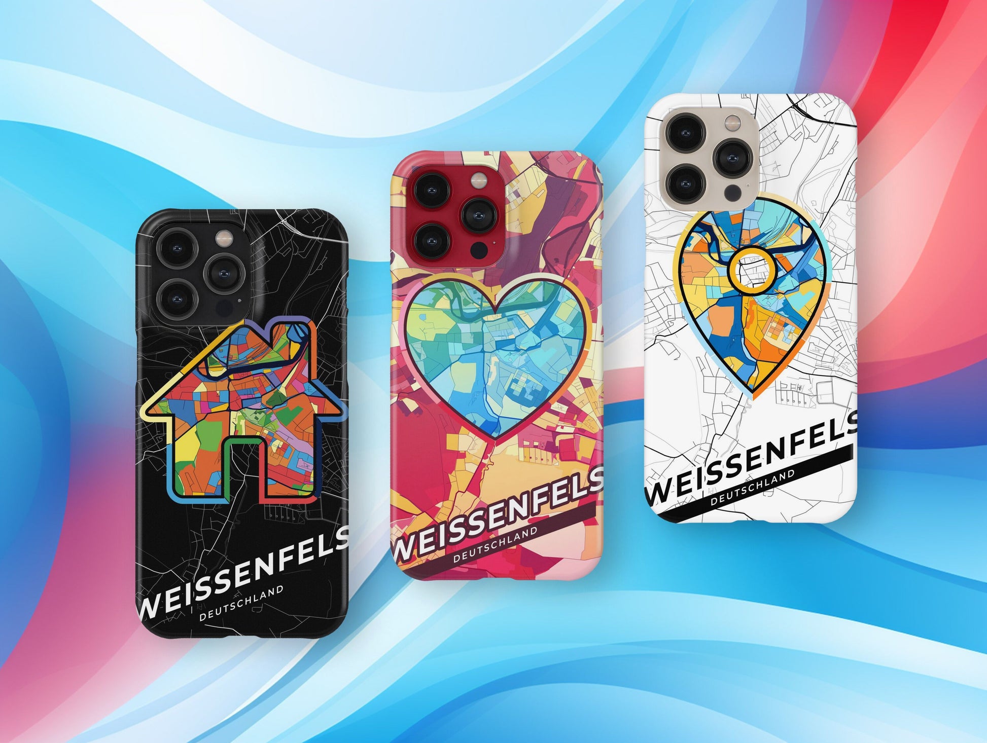 Weissenfels Deutschland slim phone case with colorful icon